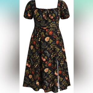 Cider fruit puff sleeve dress